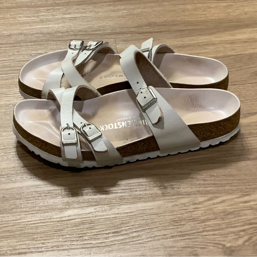 Birkenstock Franca Leather Sandal White Size 40 - Picture 4 of 12